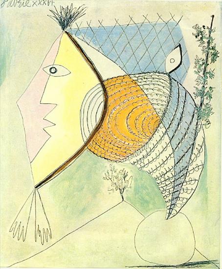Afryka - Picasso Untitled. 5-April 1936. 46 x 38 cm. Oil  pencil on.jpg