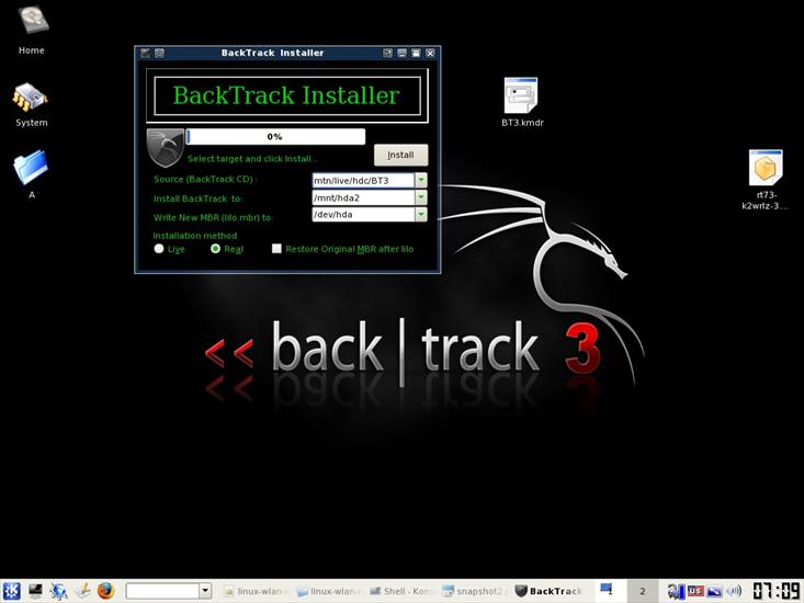 Backtrack3 ISO  opis instalacji obok Windowsa XP-ka - 2. Instalacja Backtracka z poziomu płyty.jpg