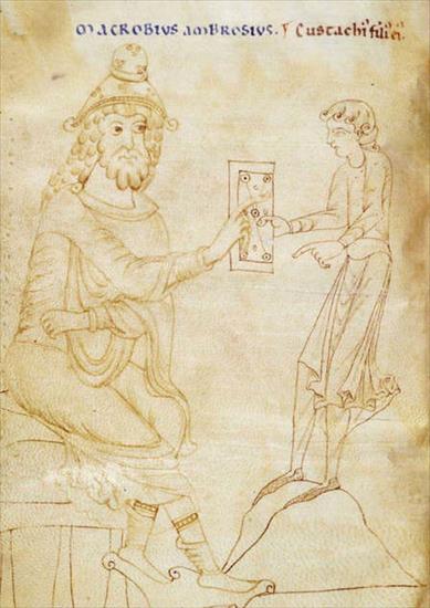 Rzym starożytny - twórcy kultury - obrazy - Macrobius_and_Eustachius. Średniowieczna podobizna Makrobiusza.jpg