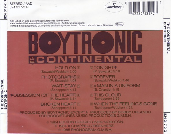 Boytronic - The Continental 1985 - Boytronic - The Continental back.jpeg