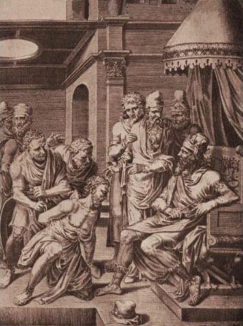 Państwa, królestwa post-rzymskie - obrazy - Syagrius_brought_before_Clovis.jpg