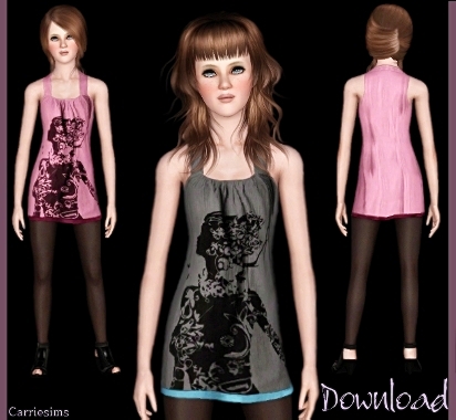 Sukienki - carriesims_everyday_teen_short dress with dark print.jpg