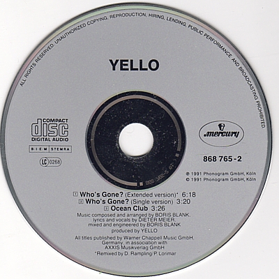 - Yello-1991 Whos Gone Single by antypek - 1991 Whos Gone Single disc.jpg