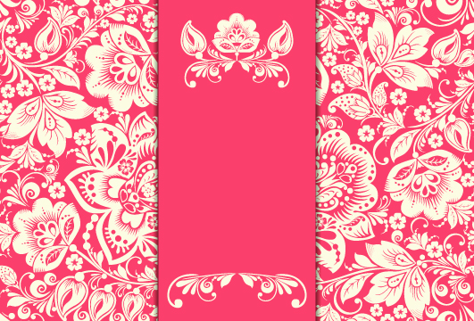 photoshop - Vintage floral with pink background vector 03.jpg