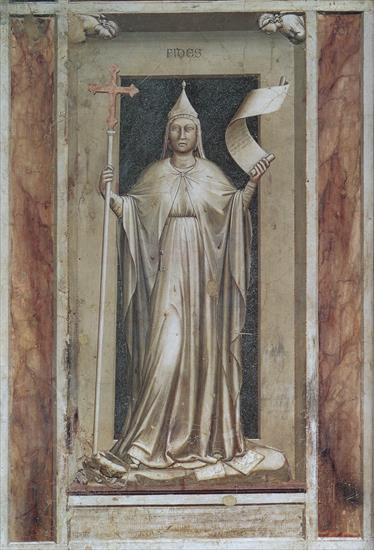   SZTUKA - 137. Giotto di Bondone Faith detail of fresco of delllArena Chapel in Padua 1305.jpg
