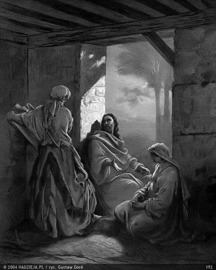 Grafiki Gustawa Dor do Biblii Jakuba Wujka - 192 Jezus u Marty i Maryi Ś. Łukasz 10,38.jpg
