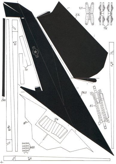 HM 053 -  Lockheed F-117A Nighthawk współczesny amerykański samolot bombowy wykonany w technologii stealth - 15.jpg