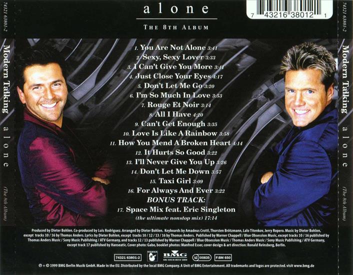 Modern Talking - Alone 1999 - Modern Talking - Alone BACK.jpg